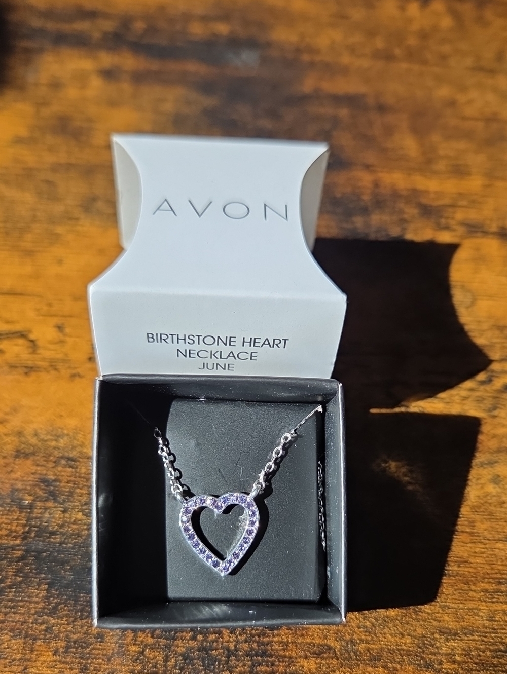 Avon June Birthstone Heart Necklace